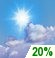 Clear in the morning, then partly cloudy with a chance of rain